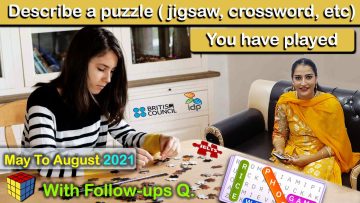 Describe a puzzle jigsaw crossword etc you have played Cue Card