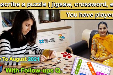 Describe a puzzle jigsaw, crossword, etc you have played Cue Card