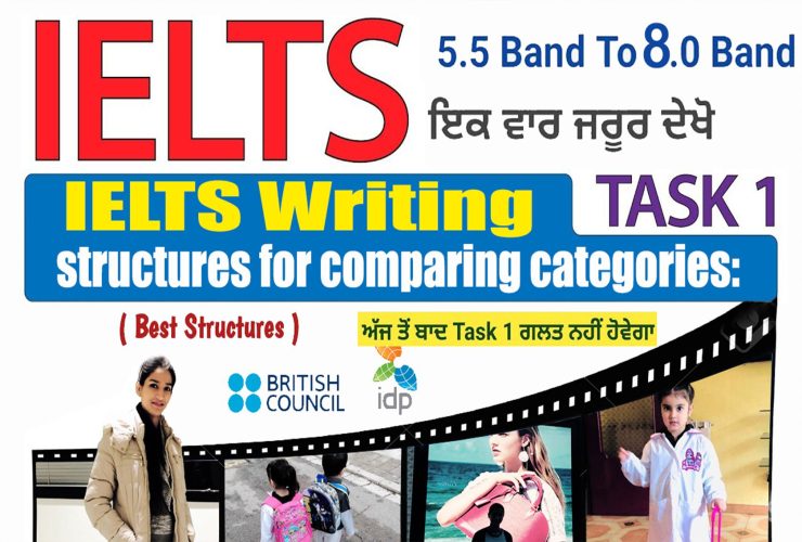 IELTS writing Task 1 structures for comparing categories