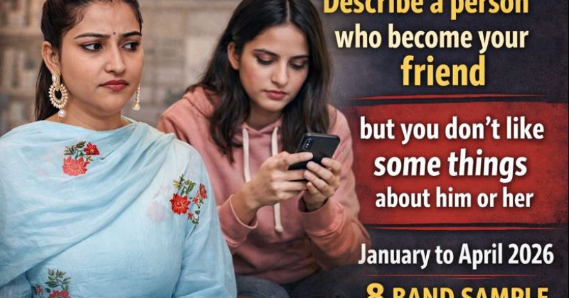 IELTS Speaking Cue Card Jan–April 2026: Describe a Friend You Don’t Like | 8 Band Sample