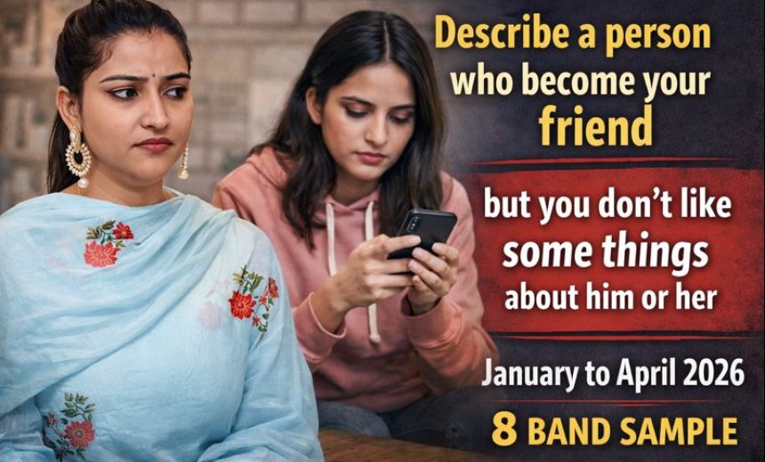 IELTS Speaking Cue Card Jan–April 2026: Describe a Friend You Don’t Like | 8 Band Sample