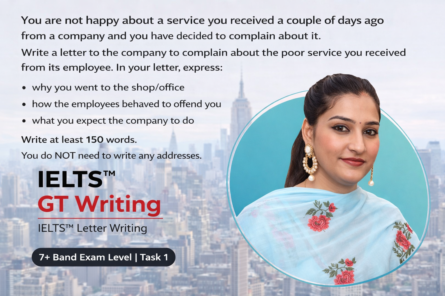 IELTS General Training Writing Task 1: Complaint Letter on Poor Service (Band 7+ Sample)