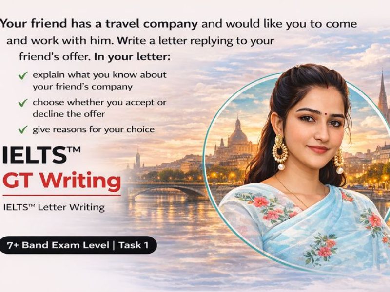IELTS GT Writing Task 1 Letter: Friend’s Travel Company Job Offer
