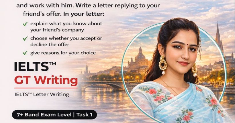 IELTS GT Writing Task 1 Letter: Friend’s Travel Company Job Offer