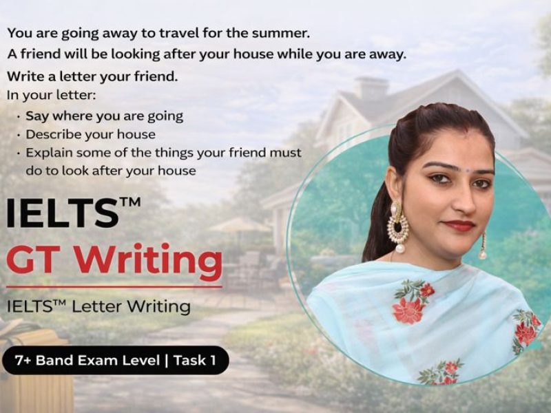 IELTS General Writing Task 1 Letter: Friend Looking After Your House (Band 7+ Sample)
