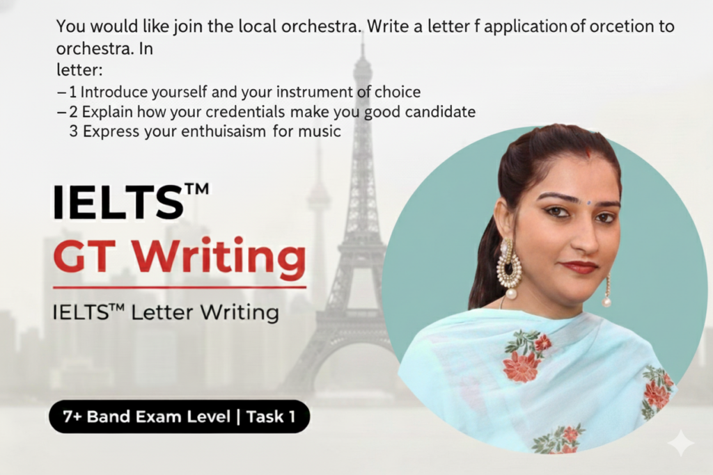 IELTS GT Writing Task 1: Letter to Join a Local Orchestra