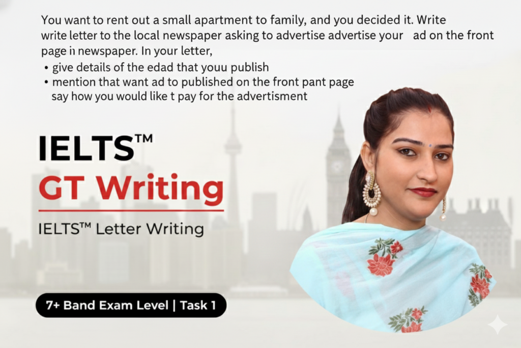 IELTS General Writing Task 1 Letter: Apartment Advertisement to Newspaper Editor