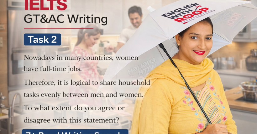 Sharing Household Chores Between Men and Women | IELTS Writing Task 2 Sample (Band 7+)