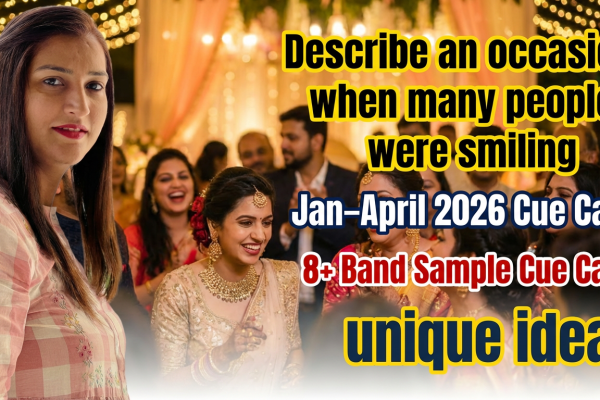 Describe an Occasion When Many People Were Smiling | Jan–April 2026 IELTS Cue Card (8+ Band Answer)