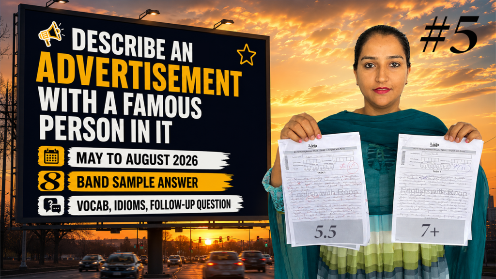 Describe an Advertisement with a Famous Person in It | IELTS Cue Card 2026