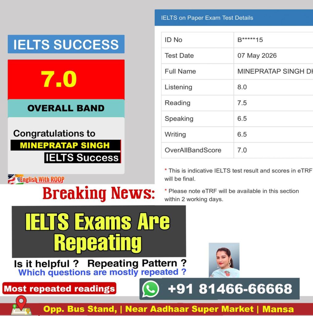 Minepartap Singh Scored 7 Bands in IELTS